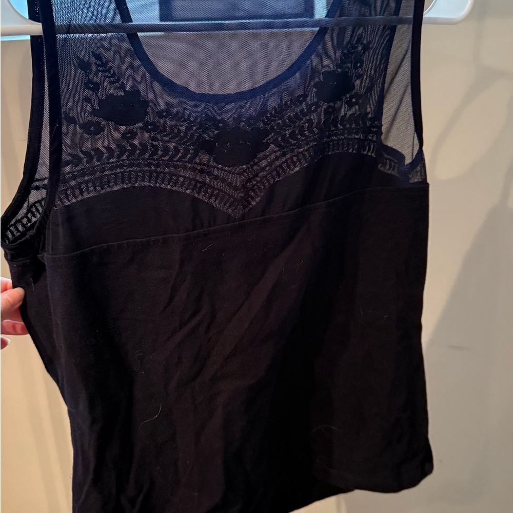 Garage Black Sheer Lace Top